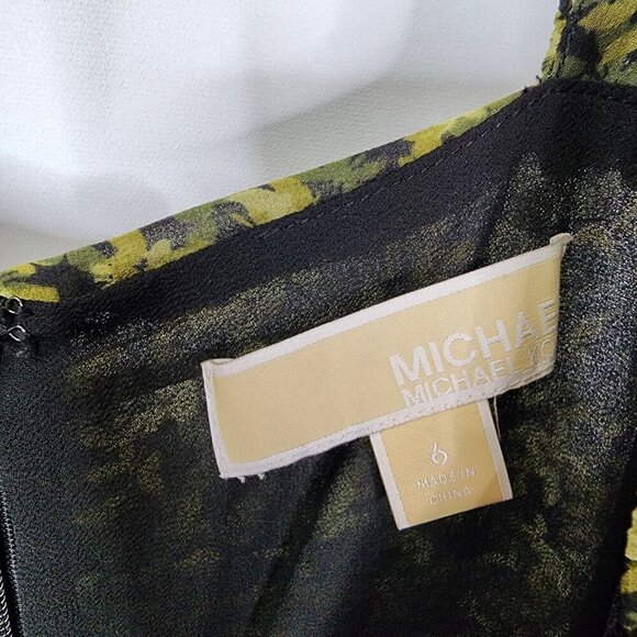 Michael Kors Black Ivy Midi Dress Babydoll Y2k 90s Style Ruffle size 6 - Picture 8 of 11